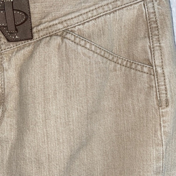 Women’s Vintage Ralph Lauren belted 100% cotton beige mini jean Skirt size 6 - Picture 10 of 13